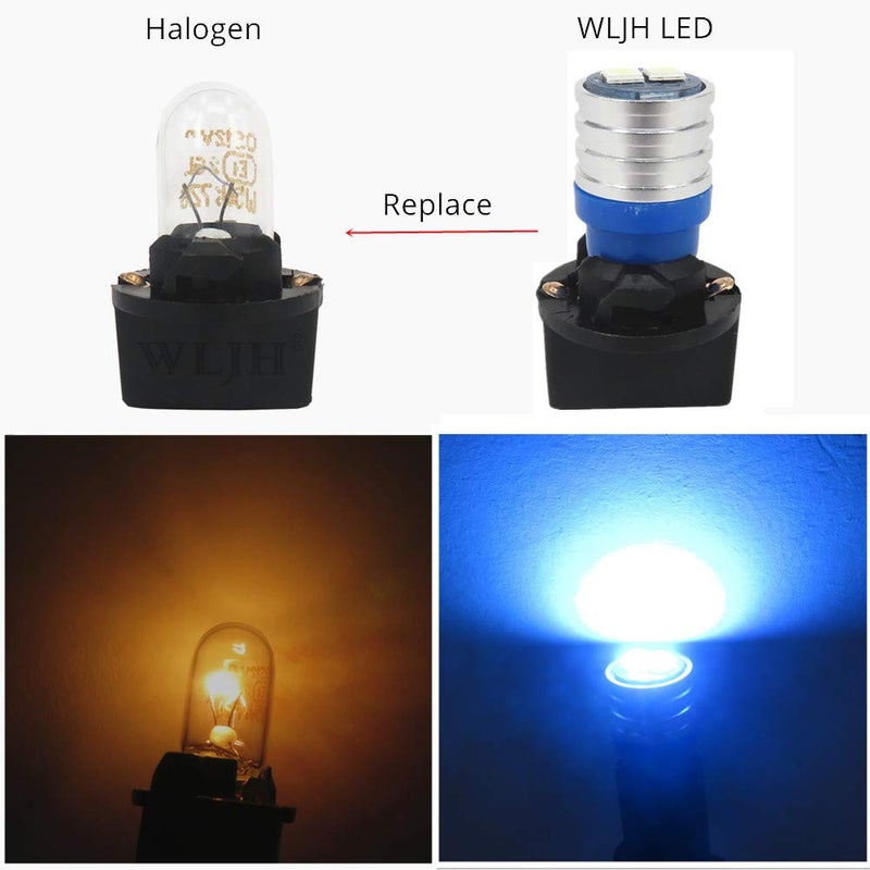 WLJH W5W 194 T10 Led Bulb PC195 PC194 PC168 Twist Socket Dashboard Instrument Cluster Interior Lights Map Dome Light Bulbs Dash Lights 12V Extremely Bright (Ice Blue,Pack of 6) - Image 5